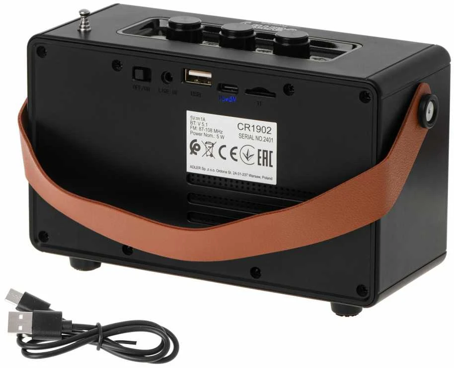 Camry | Speaker with radio | CR 1902 B | Juodas | Belaidė jungtis