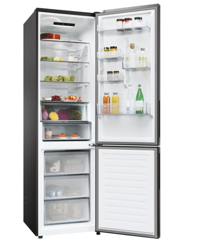 Candy Šaldytuvas | CNCQ2T620EB | Energy efficiency class E | Free standing | Combi | Height 205 cm | No Frost system | Šaldytuvas net capacity 289 L | Šaldiklis net capacity 120 L | Ekranas | 38 dB | Juodas