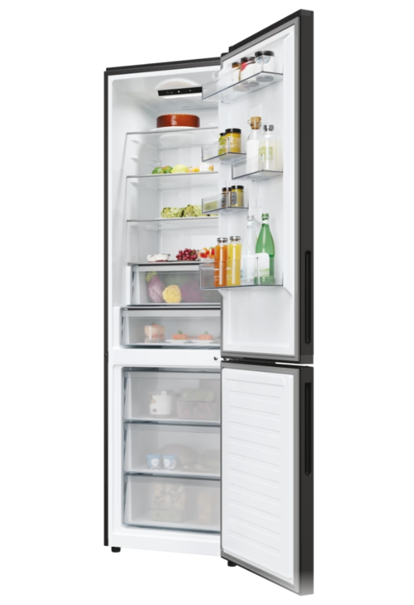 Candy Šaldytuvas | CNCQ2T620EB | Energy efficiency class E | Free standing | Combi | Height 205 cm | No Frost system | Šaldytuvas net capacity 289 L | Šaldiklis net capacity 120 L | Ekranas | 38 dB | Juodas