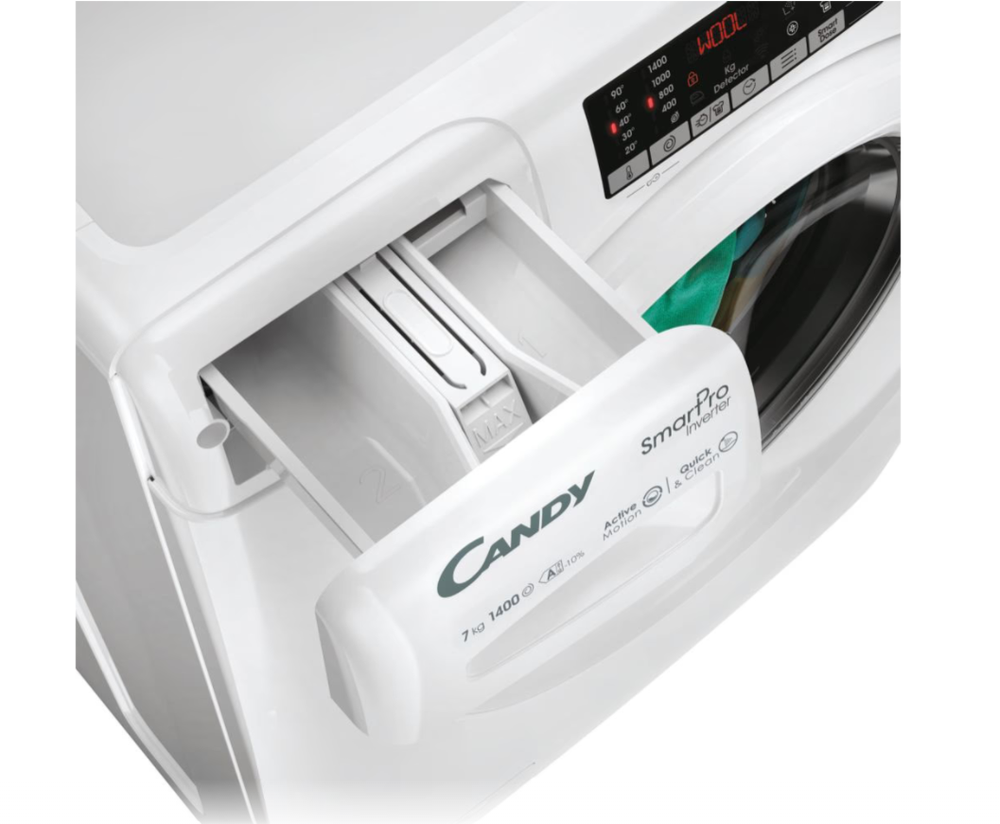 Skalbimo mašina Candy CO 474TWM6/1-S, 7kg, 1400 rpm, balta