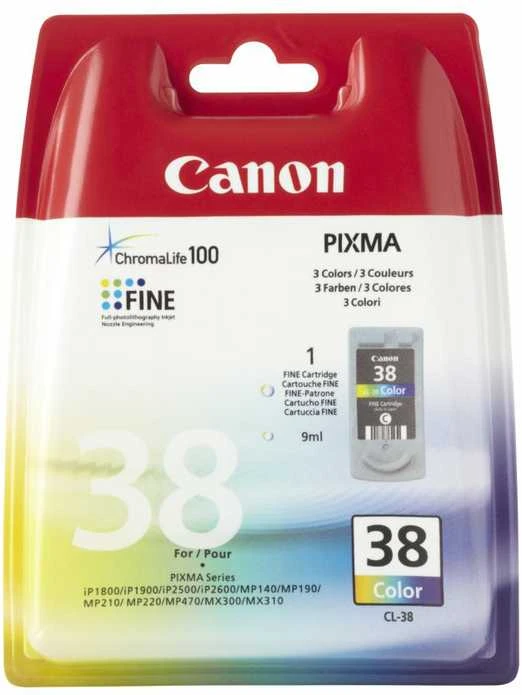 CANON CL-38 rašalo spausdinimo galvutė, spalvota, 9 ml, skirta PIXMA iP2500, 207 puslapiai