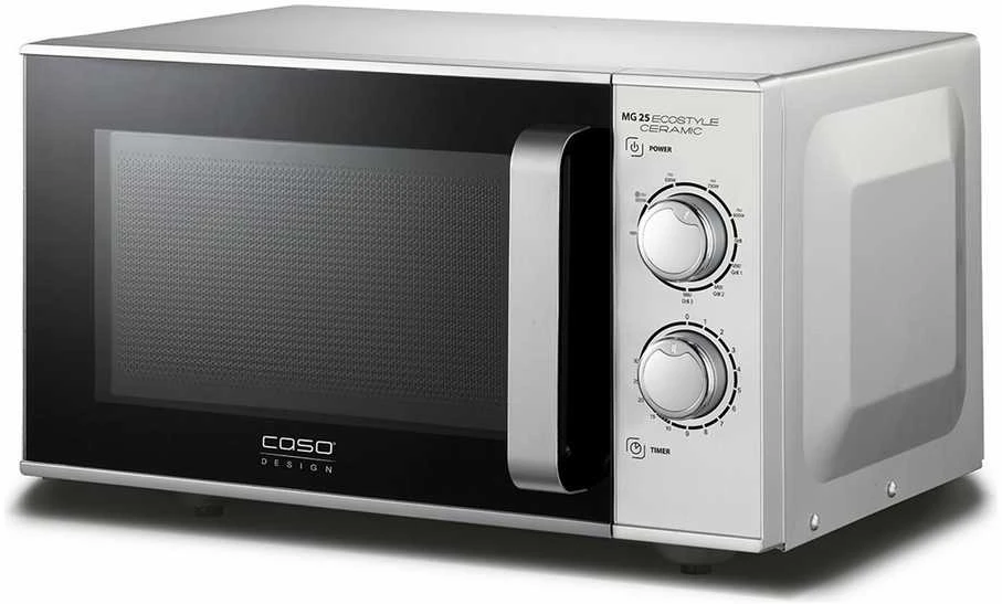 Caso | Keraminė mikrobangų krosnelė su grotelėmis | MG 25 Ecostyle | Laisvai pastatoma | 900 W | 25 l | Grotelės | Sidabrinis