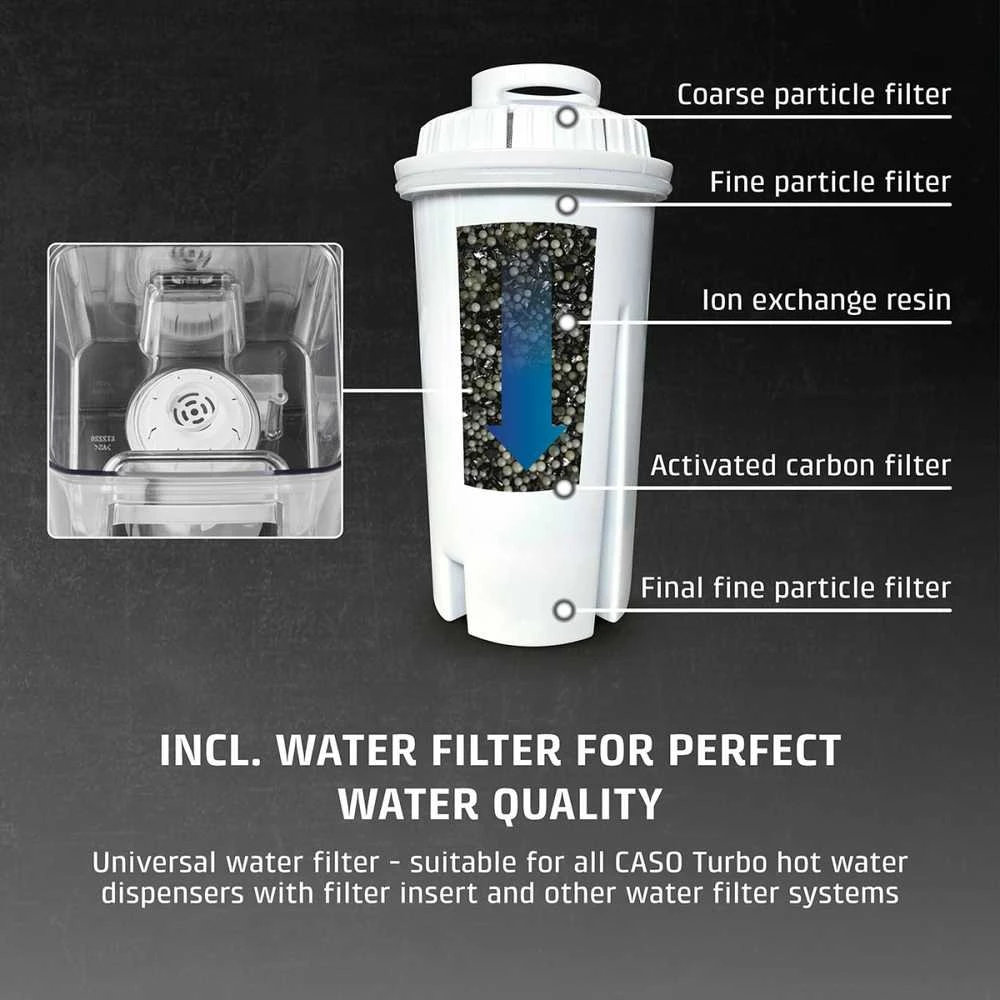 Karšto vandens dispenseris Caso HW 630 Turbo, 2600 W, 2.5 L, Nerūdijantis plienas