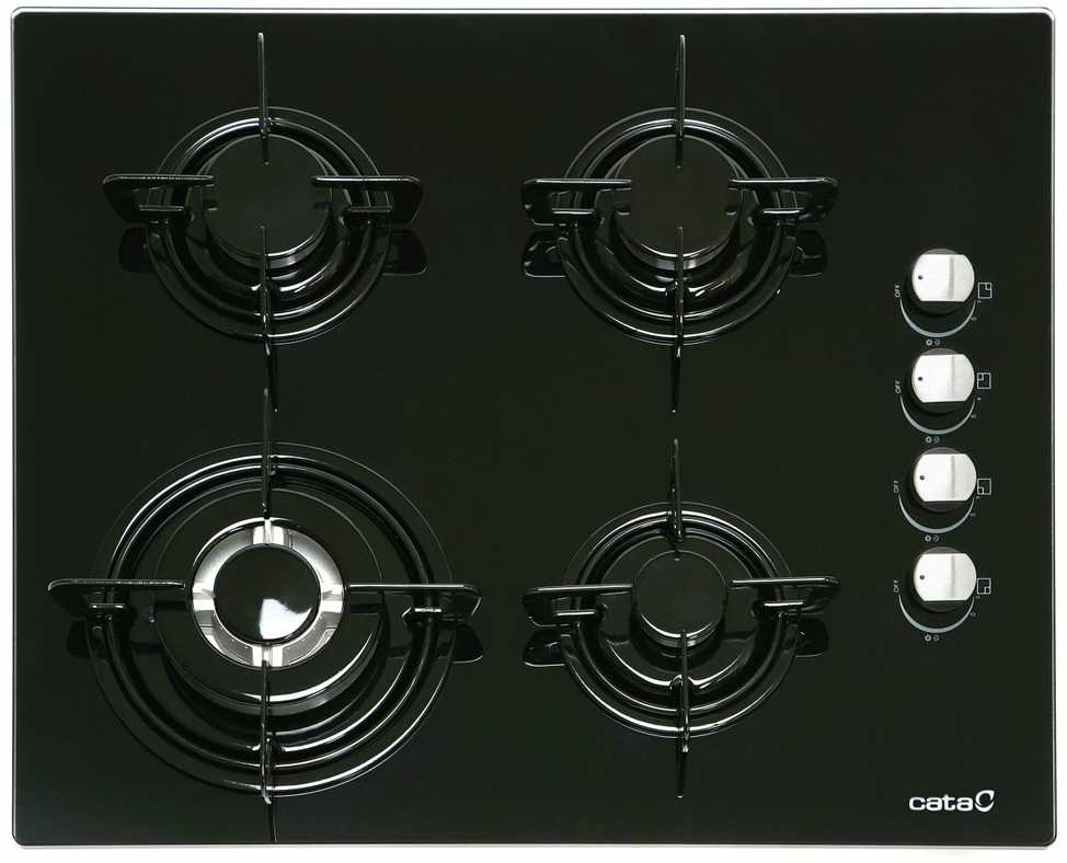 Kaitlentė CATA | Hob | CI 631 A/A 08041412 | Gas on glass | Number of burners/cooking zones 4 | Rotary knobs | Juodas