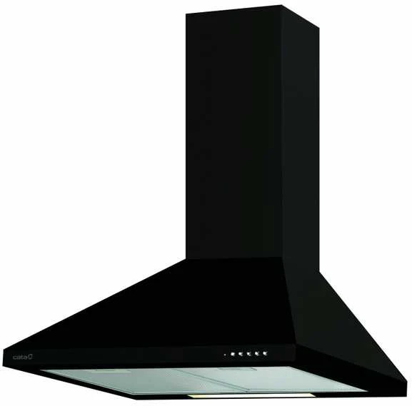 CATA Gartraukis | VK 6000 BK | Tvirtinamas prie sienos | Energijos vartojimo efektyvumo klasė A | Plotis 60 cm | 395 m³/h | Mechaninis | LED | Juodas
