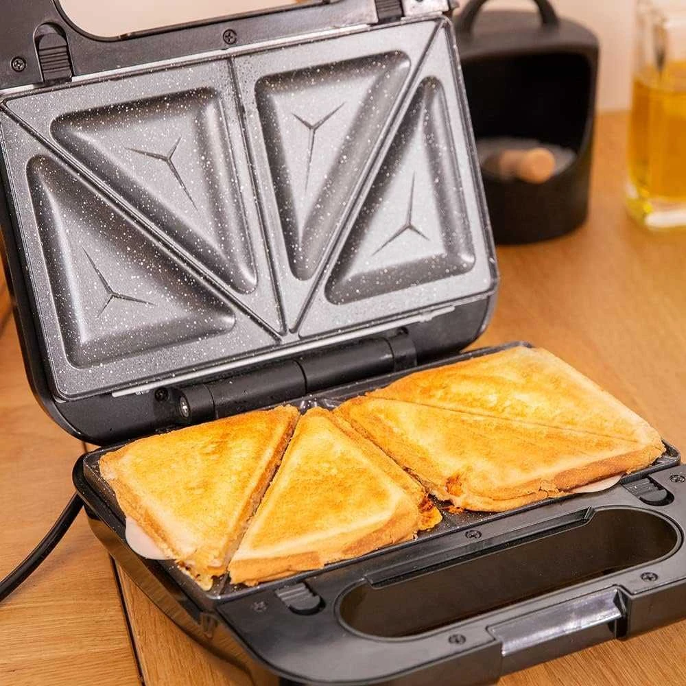 Sumuštinių keptuvas Cecotec Sumuštinių keptuvė | Rock’nToast 4in1 | 1000 W | Lėkščių skaičius: 4 | Juodas