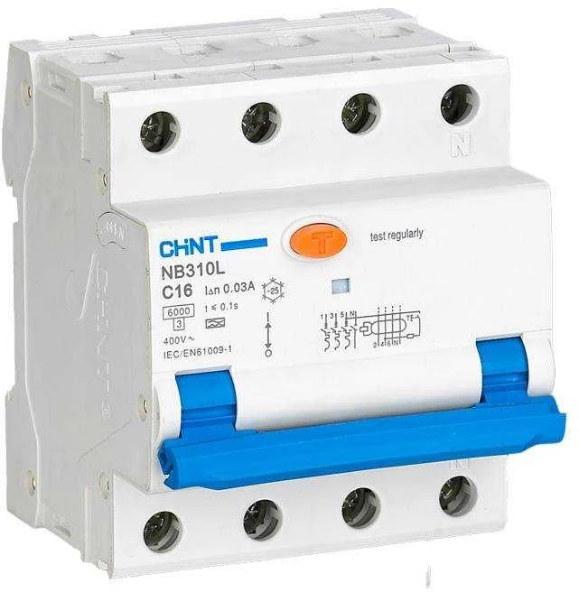 Chint | Circuit breaker RCBO, NB310L/3N, 3P+N, C32, 30mA, A, 6kA | NB310L3PN30MAA32C