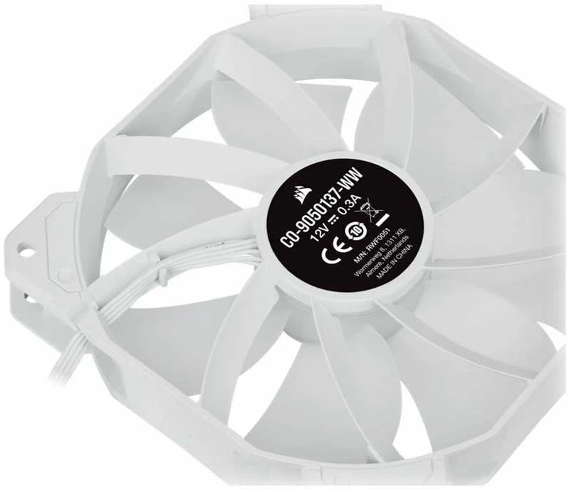 Corsair | 120 mm Baltas PWM ventiliatorius, trigubas paketas su apšvietimo mazgu CORE | iCUE SP120 RGB ELITE našumas | Dėklo ventiliatorius