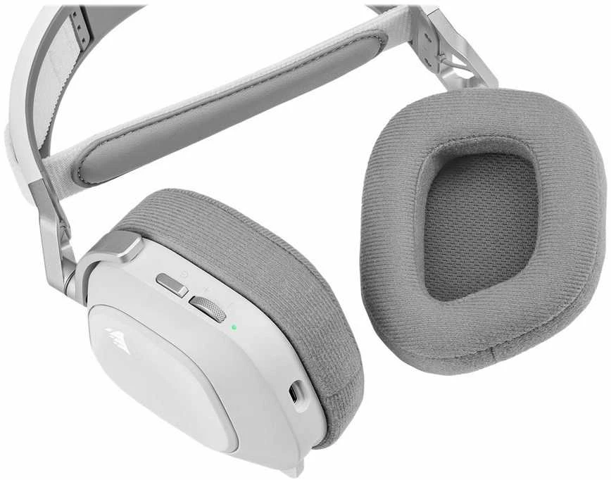 Corsair Ausinės Žaidimams HS80 RGB Su mikrofonu, Baltos, Over-Ear, Belaidės