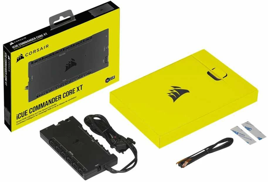 Corsair | iCUE COMMANDER CORE XT Smart RGB apšvietimo ir ventiliatoriaus greičio valdiklis | Juodas