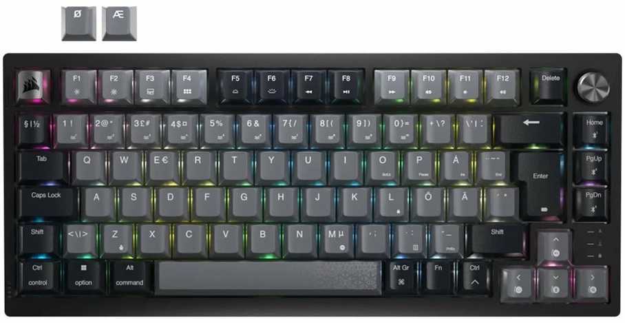 Corsair Klaviatūra | K65 PLUS | Mechaninė klaviatūra žaidimams | Wireless | Nordic | CORSAIR MLX Raudona | Juodas