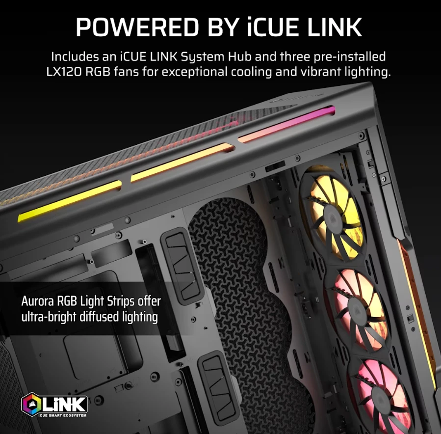 Corsair iCUE LINK 5000T LX RGB Midi Tower Juodas