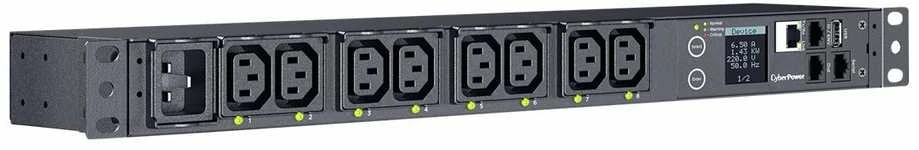 CYBERPOWER komutuojamas PDU41005230V/20A 1U 8x IEC-320 išėjimo tinklo jungtis PowerPanel Center programinė įranga