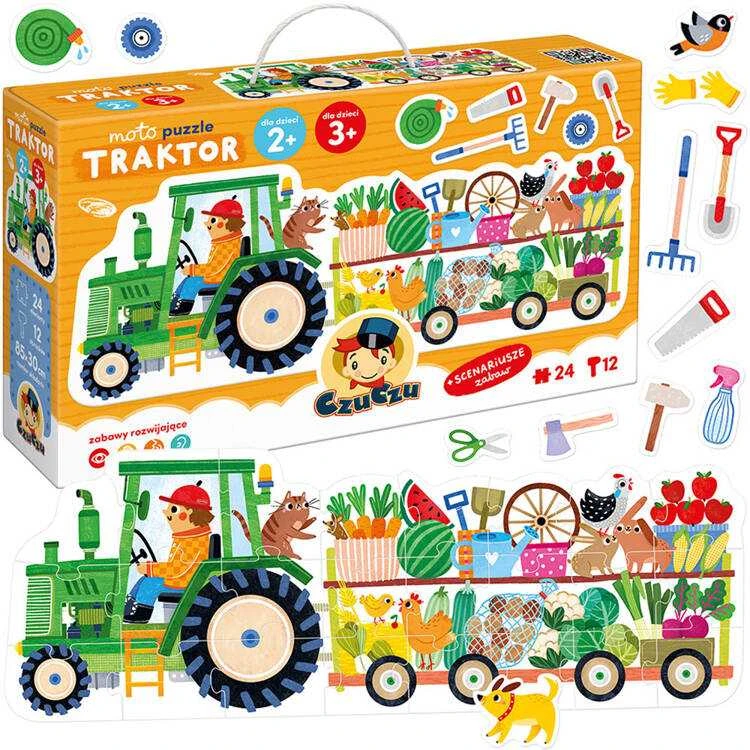 Dėlionė CzuCzu Moto puzzle Tractor moto puzzle for children 24 pieces ZA5555