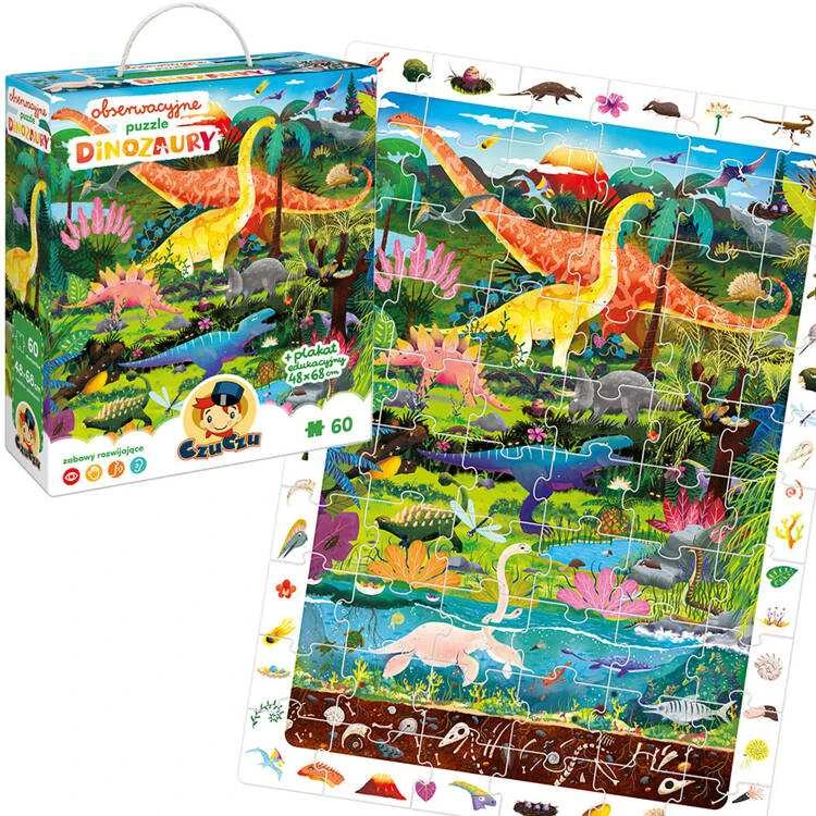 Dėlionė CzuCzu Observational puzzle Dinosaurs 60 pieces educational poster ZA5559