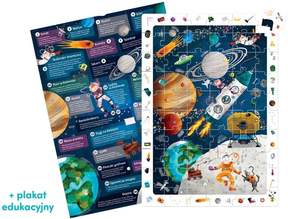 Dėlionė CzuCzu Observational puzzle Space 60 pieces + educational poster ZA5560