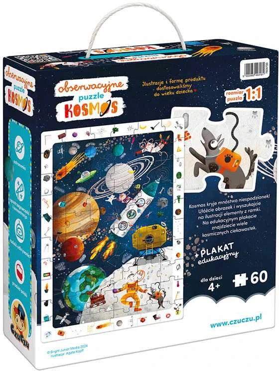 Dėlionė CzuCzu Observational puzzle Space 60 pieces + educational poster ZA5560