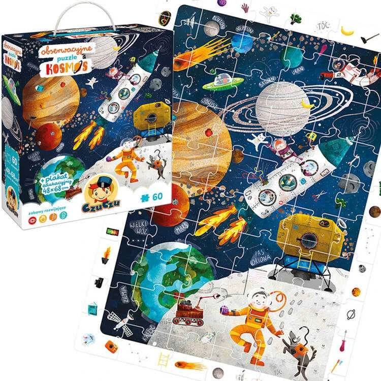Dėlionė CzuCzu Observational puzzle Space 60 pieces + educational poster ZA5560