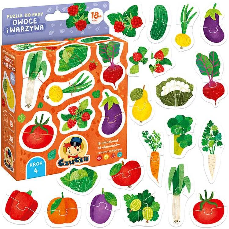 Dėlionė CzuCzu Puzzle for pairs Fruits ir daržovės step 4 19 puzzles 18m+ ZA5546