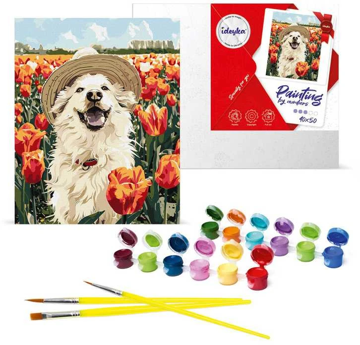 Ideyka Tapybos pagal skaičius rinkinys „Laimingas labradoras“ 40x50 AP0042