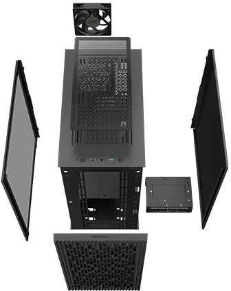„Deepcool“ | MATREXX 40 3FS | Juodas | „Micro ATX“ | ATX PS2_Ilgis mažesnis nei 170 mm
