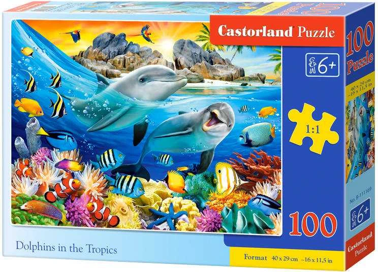 Castorland Dėlionė 100 vnt. - Delfinai tropikuose