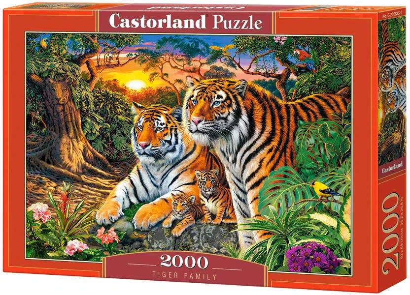 Castorland Dėlionė 2000 vnt. - Tigrų šeima