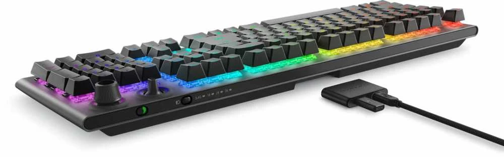Dell | Alienware Tri-Mode AW920K | Belaidė klaviatūra žaidimams | Wireless | Bluetooth | RGB LED pašvietimas | Belaidė jungtis | US | CHERRY MX Raudona | Dark Side of the Moon