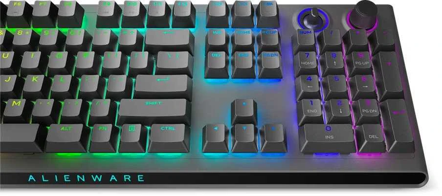Dell | Alienware Tri-Mode AW920K | Belaidė klaviatūra žaidimams | Wireless | Bluetooth | RGB LED pašvietimas | Belaidė jungtis | US | CHERRY MX Raudona | Dark Side of the Moon