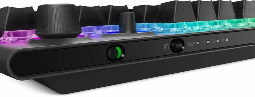 Dell | Alienware Tri-Mode AW920K | Belaidė klaviatūra žaidimams | Wireless | Bluetooth | RGB LED pašvietimas | Belaidė jungtis | US | CHERRY MX Raudona | Dark Side of the Moon
