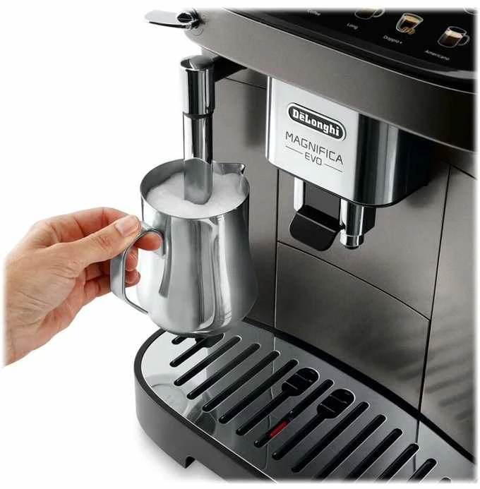 Kavos aparatas Delonghi | | ECAM 290.42.TB Magnifica Evo | Slėgis 15 bar | Su pieno plakikliu | Automatinis | 1450 W | Sidabrinis/Juodas