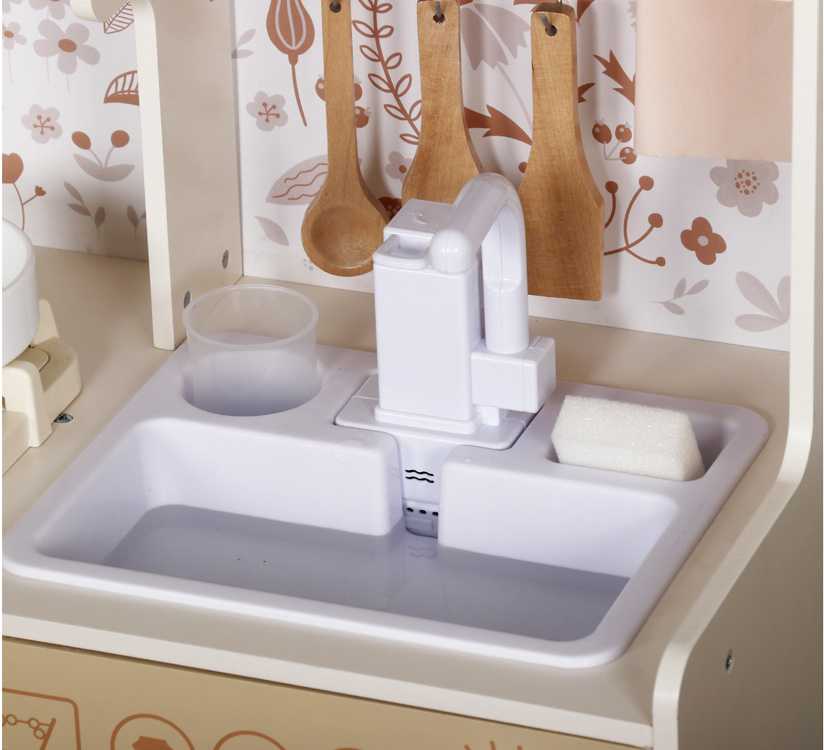 Jokomisiada Beautiful Large Wooden Kitchen for Children Oven Skalbimo mašina Šaldytuvas ZA5271