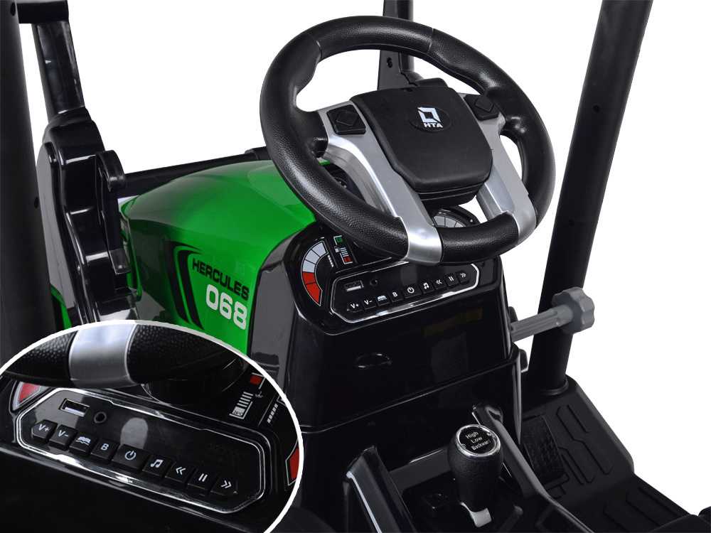 Jokomisiada Large electric TRACTOR battery operated for children trailer bucket PA0320