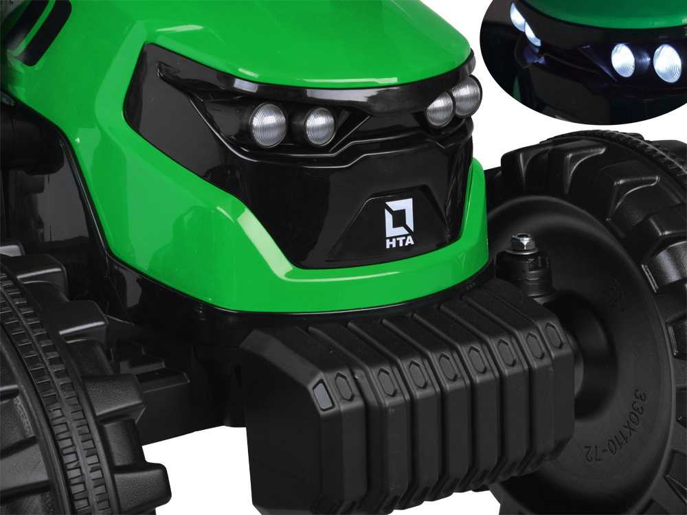 Jokomisiada Large electric TRACTOR battery operated for children trailer bucket PA0320