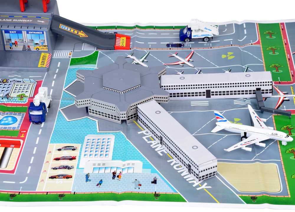 Jokomisiada Nustatyti Oro uosto Parking Plane Cars + Mat ZA5395