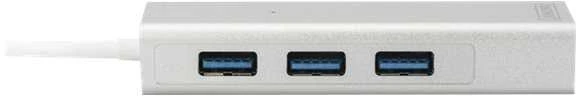 Assmann Electronic DIGITUS USB3.0 3 prievadų HUB & GLAN adapteriai 3xUSB A/F 1xUSB A/M 1xRJ45 LAN