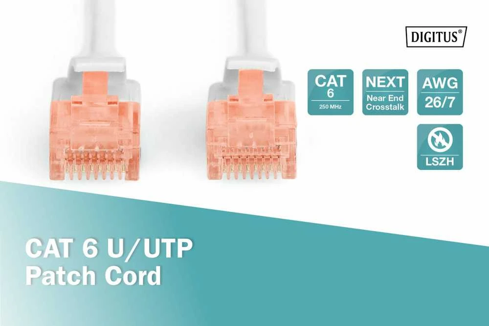 Assmann Electronic DIGITUS CAT 6 U-UTP patch kabelis Cu LSZH AWG 26/7 ilgio 15 m spalvotas pilkas