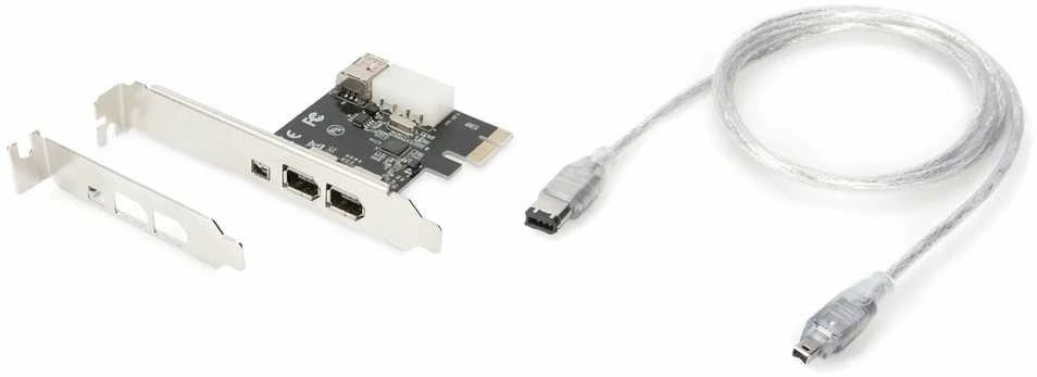 Assmann Electronic DIGITUS IEEE 1394a sąsajos kortelė PCIexpress 3 prievadas 1x int. 2x išorinis Uostai