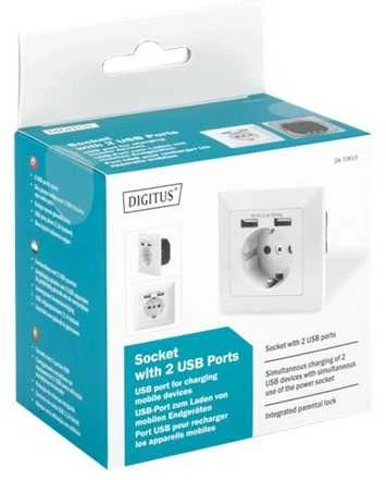 Digitus Apsauginis lizdas, skirtas montuoti po 2 USB jungtys | DA-70613