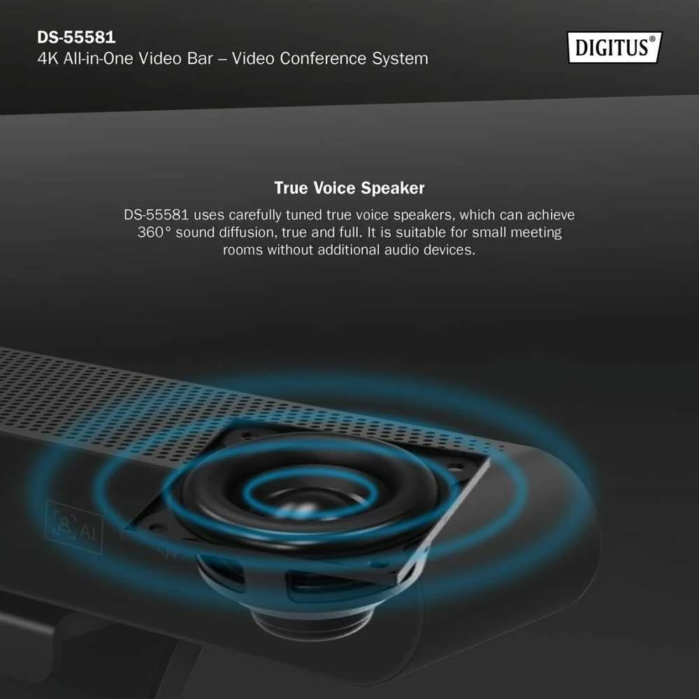 Digitus Skaitmenas | 4K „viskas viename“ vaizdo juosta – vaizdo konferencijų sistema | DS-55581