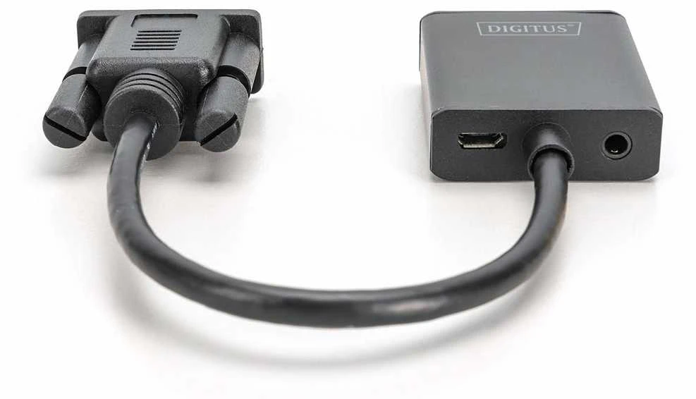 Assmann Electronic DIGITUS VGA į HDMI konverteris + garso 3,5 mm Full HD 1080p kabelio tipas 15 cm juodas