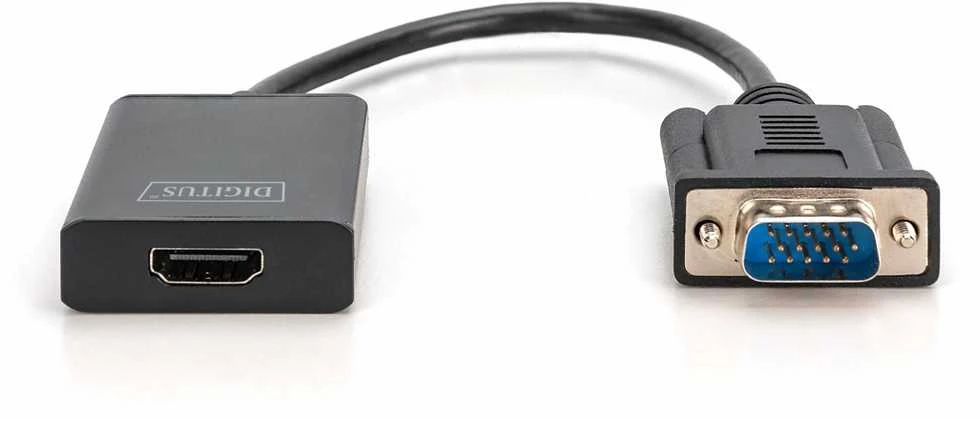 Assmann Electronic DIGITUS VGA į HDMI konverteris + garso 3,5 mm Full HD 1080p kabelio tipas 15 cm juodas