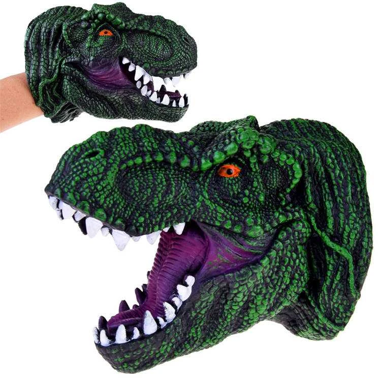 Jokomisiada Dinozaurų t-rex guminė pirštinė rankinė lėlių dinozaurų galva