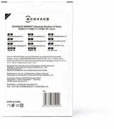 Ecovacs valymo skystis dulkių siurbliams robotams, 110 ml