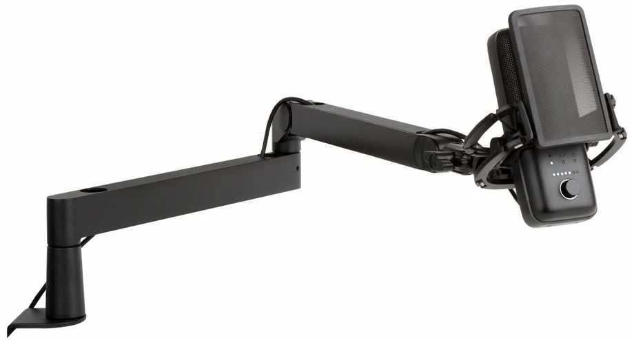 Elgato | Wave Mic Arm | 10AAN9901 | Viršutinės rankos darbo stalo prošvaisa (160 mm); Apatinės rankos darbo stalo prošvaisa (70 mm); Horizontalus siekis (740 mm); Vertikalus sukimas (90 ° aukštyn / 60 ° žemyn (alkūnė); Stalinis spaustukas išplečiamas iki 60 mm | Žemas profilis