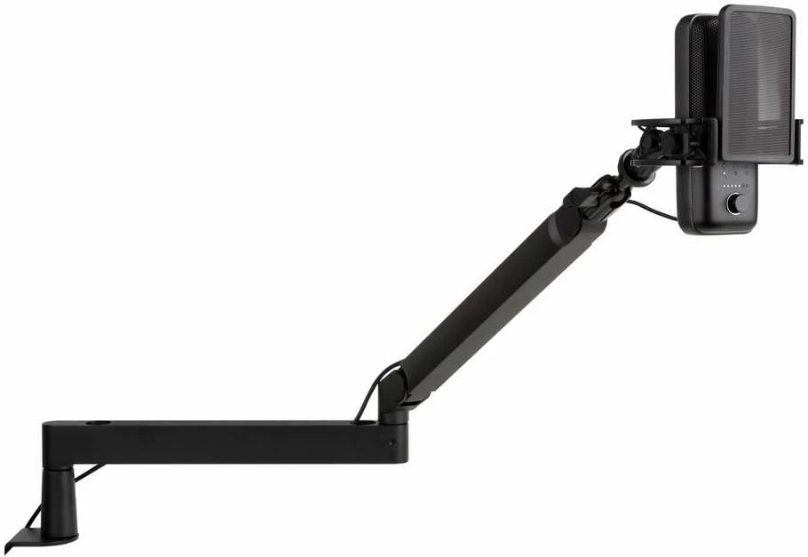 Elgato | Wave Mic Arm | 10AAN9901 | Viršutinės rankos darbo stalo prošvaisa (160 mm); Apatinės rankos darbo stalo prošvaisa (70 mm); Horizontalus siekis (740 mm); Vertikalus sukimas (90 ° aukštyn / 60 ° žemyn (alkūnė); Stalinis spaustukas išplečiamas iki 60 mm | Žemas profilis