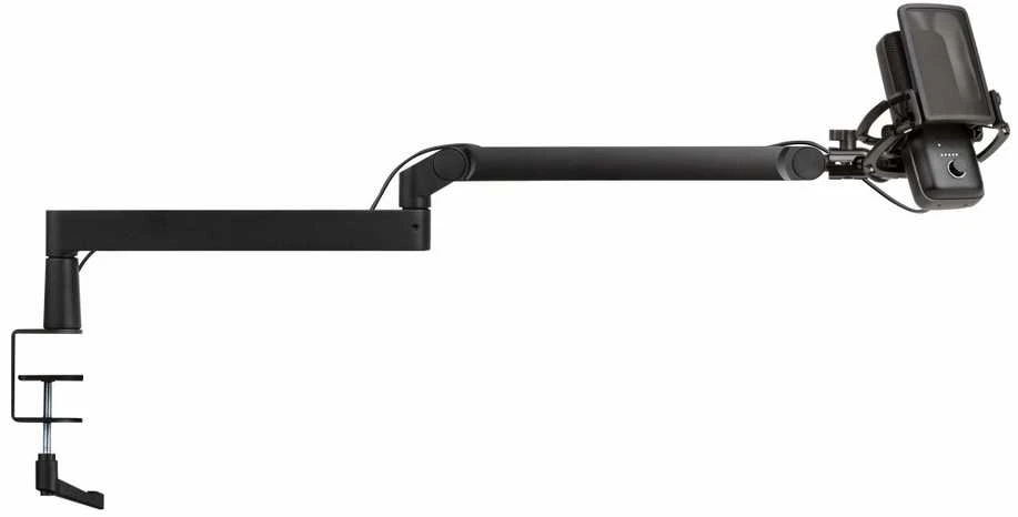 Elgato | Wave Mic Arm | 10AAN9901 | Viršutinės rankos darbo stalo prošvaisa (160 mm); Apatinės rankos darbo stalo prošvaisa (70 mm); Horizontalus siekis (740 mm); Vertikalus sukimas (90 ° aukštyn / 60 ° žemyn (alkūnė); Stalinis spaustukas išplečiamas iki 60 mm | Žemas profilis