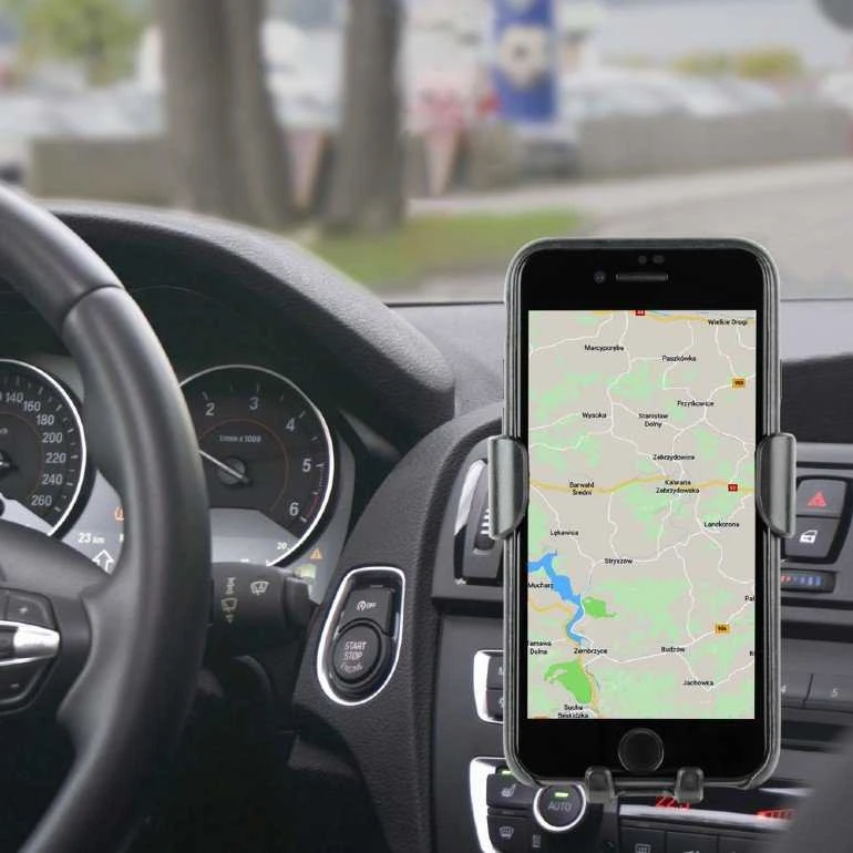 Gembird „EnerGenie“ | EG-TA-CHAV-QI10-01 | Automobilinis išmaniojo telefono laikiklis su belaidžiu įkrovikliu | Įmontuotas įkroviklis | 77 g