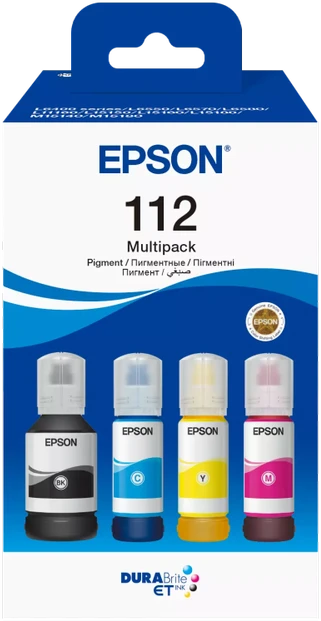 Epson 112 EcoTank 4 spalvų sudėtinis paketas | Rašalo talpykla | Juodas, Cyan, Geltona, Magenta