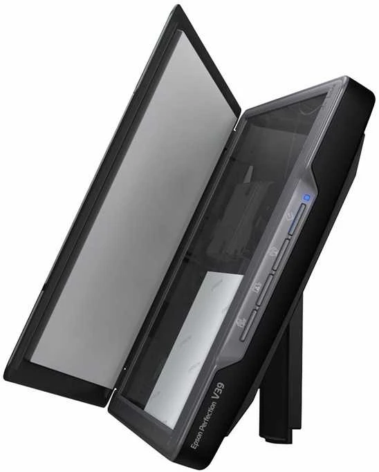 Epson „Perfection“ V39II A4 formato plokščio paviršiaus nuotraukų ir dokumentų skaitytuvas su stovu